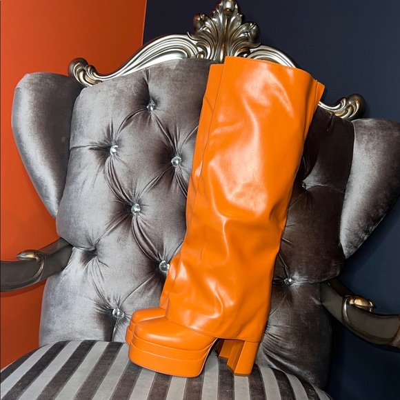 🍊 ULTRA-LUXE AZALEA WANG Electric Tangerine Superstar Heels 🍊